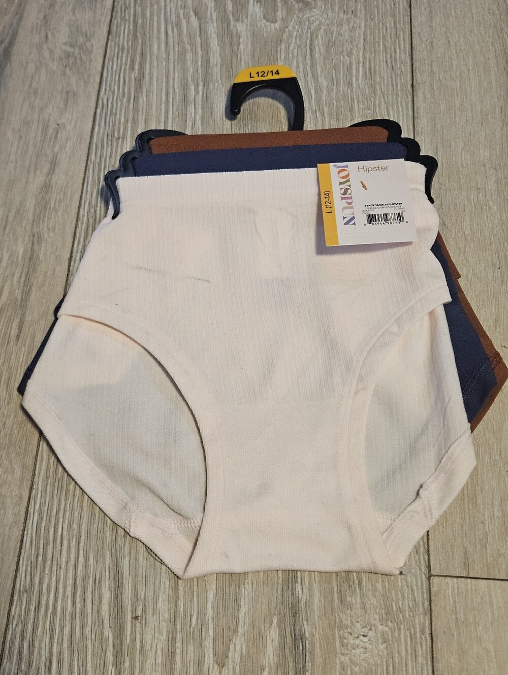 NWT Joyspun Womens 3 Pack Seamless Hipster Panties Large 12-14 Pink Iris Brown